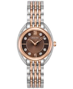 Bulova Women's Diamond Accent Two-tone Stainless Steel Bracelet Watch 30mm 98r230