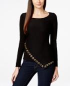 Inc International Concepts Grommet-trim Sweater, Only At Macy's