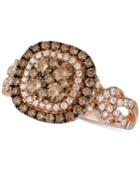 Le Vian Chocolatier Diamond Double Halo Cluster Ring (1-1/10 Ct. T.w.) In 14k Rose Gold