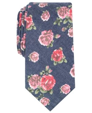 Bar Iii Men's Douglass Rose Floral Skinny Tie, Created For Macy's