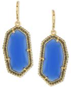 Vince Camuto Gold-plated Blue Stone Pave Drop Earrings