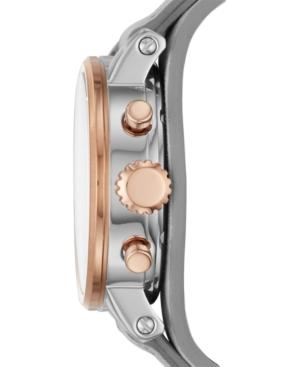 Fossil Women's Chronograph Original Boyfriend Gray Leather Saddle Strap Watch 38mm Es4045