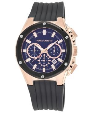 Vince Camuto Men's Chronograph Dark Gray Silicone Strap Watch 45mm Vc-1063dgrg