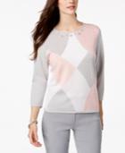 Alfred Dunner Lakeshore Drive Embellished Pointelle Sweater