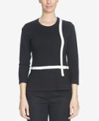 Cece Contrast-trim Bow-detail Top