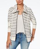 Roxy Juniors' Cotton Striped Zip-up Sweatshirt