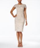 Adrianna Papell Embellished Tea-length Dress