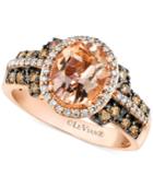 Le Vian Peach Morganite (1-3/8 Ct. T.w.) And Diamond (1/2 Ct. T.w.) Ring In 14k Rose Gold, Only At Macy's