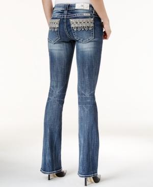 Miss Me Embellished Medium Blue Wash Bootcut Jeans