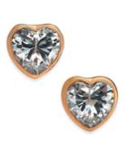 Kate Spade New York Gold-tone Crystal Heart Stud Earrings