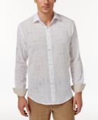 Tasso Elba Men's Long-sleeve Texture-print Shirt, Only At Macy's