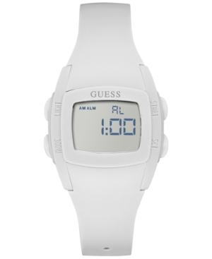 Guess Women's Digital White Silicone Strap Watch 25x35mm U0943l1