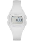 Guess Women's Digital White Silicone Strap Watch 25x35mm U0943l1