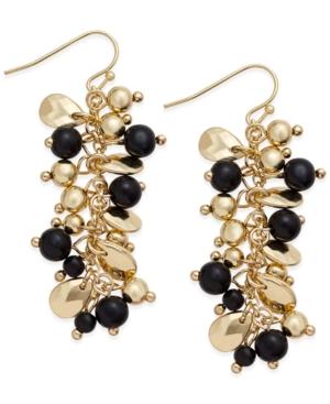Inc International Concepts Gold-tone Jet Bead Cluster Drop Earrings, Only At Macy's