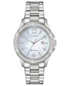 Citizen Eco-drive Women's Elektra Diamond-accent Stainless Steel Bracelet Watch 32mm
