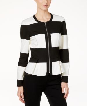Inc International Concepts Striped Peplum Jacket, Only At Macy's
