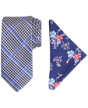 Tallia Men's Action Plaid Tie & Pocket Square Set