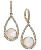 Danori Mother-of-pearl & Pave Teardrop Drop Earrings, Created For Macy's