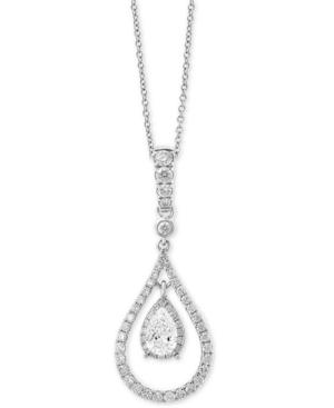 Effy Diamond Oribital Teardrop 18 Pendant Necklace (3/4 Ct. T.w.) In 14k White Gold
