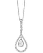 Effy Diamond Oribital Teardrop 18 Pendant Necklace (3/4 Ct. T.w.) In 14k White Gold