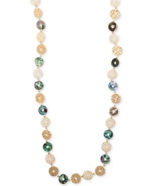 Lonna & Lilly Gold-tone & Shell Multi-disc 36 Strand Necklace