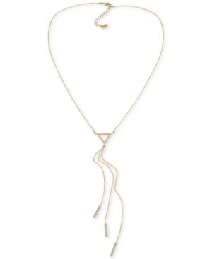 Abs By Allen Schwartz Gold-tone Crystal Lariat Necklace