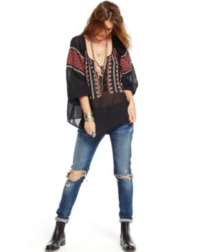 Denim & Supply Ralph Lauren Tasseled Geometric-print Top