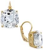 Kate Spade New York Gold-tone Crystal Square Leverback Earrings