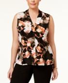 Calvin Klein Plus Size Printed V-neck Shell