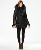 Rudsak Coyote-fur-trim Leather-sleeve Parka