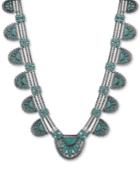 Lucky Brand Silver-tone Blue Stone Statement Necklace