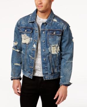 Lrg Men's Ripped Denim Jacket