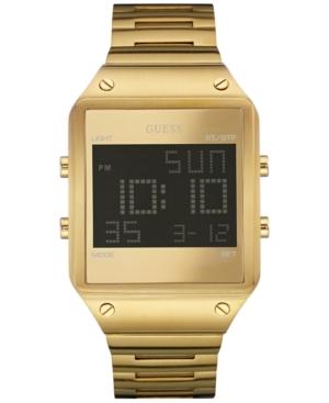 Guess Men's Digital Gold-tone Bracelet Watch 55x38mm U0596g3