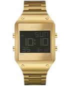Guess Men's Digital Gold-tone Bracelet Watch 55x38mm U0596g3