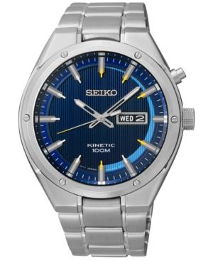 Seiko Men's Kinetic Stainless Steel Bracelet Watch 43mm Smy155