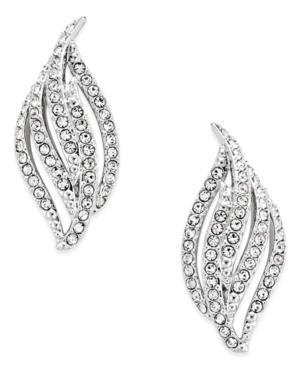 Eliot Danori Silver-tone Pave Swirl Stud Earrings