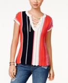 Tommy Hilfiger Aria Striped Lace-up Sweater