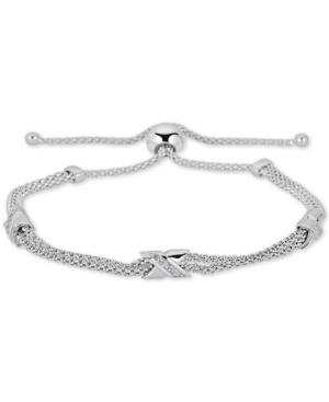 Diamond X Bolo Bracelet (1/8 Ct. T.w.) In Sterling Silver