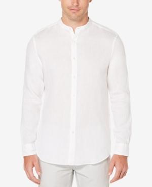 Perry Ellis Men's Band-collar Linen Shirt