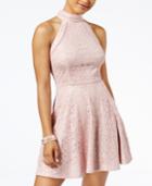 B Darlin Juniors' Mock-neck A-line Dress