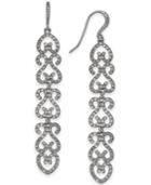 I.n.c. Silver-tone Pave Openwork Linear Drop Earrings, Created For Macy's