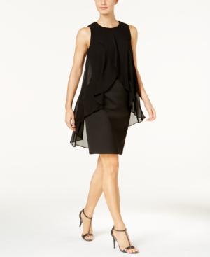 Calvin Klein Chiffon Popover Scuba Dress