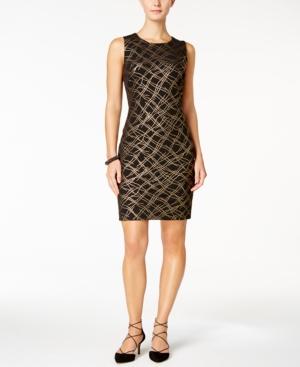 Tommy Hilfiger Metallic Crosshatch Sheath Dress