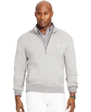 Polo Ralph Lauren Men's Big And Tall Full-zip Pima Sweater