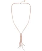 Guess Rose Gold-tone Pave Chain Fringe Pendant Necklace, 28 + 2 Extender