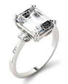 Moissanite Emerald Engagement Ring (3-3/4 Ct. Tw.) In 14k White Gold