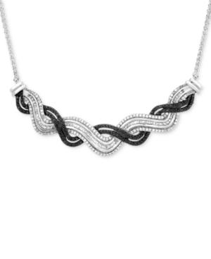 Wrapped In Love Diamond Wave Collar Necklace (1 Ct. T.w.) In Sterling Silver, Created For Macy's