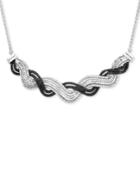 Wrapped In Love Diamond Wave Collar Necklace (1 Ct. T.w.) In Sterling Silver, Created For Macy's