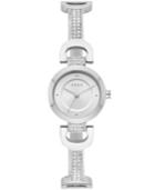 Dkny Women's City Link Stainless Steel Pave Crystal Half-bangle Bracelet Watch 24mm, Created For Macy's