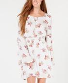 American Rag Juniors' Printed Smocked Bell-sleeve Dress, Created For Macy's